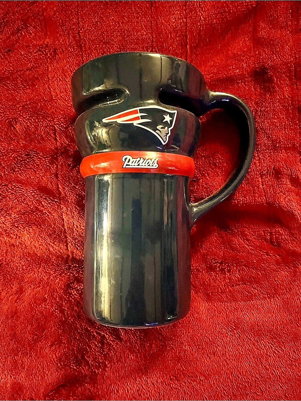 Encore Group New England Patriots NFL Travel Ceramic Mug Black & Red